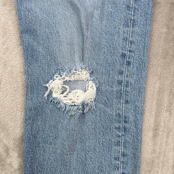 Levis Premium Wedgie Straight Jeans Womens 25 Blue Button Fly Distressed New Nwt - Picture 3 of 16